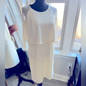 NY collection for Macy’s 
Off White overlay dress
Size: S